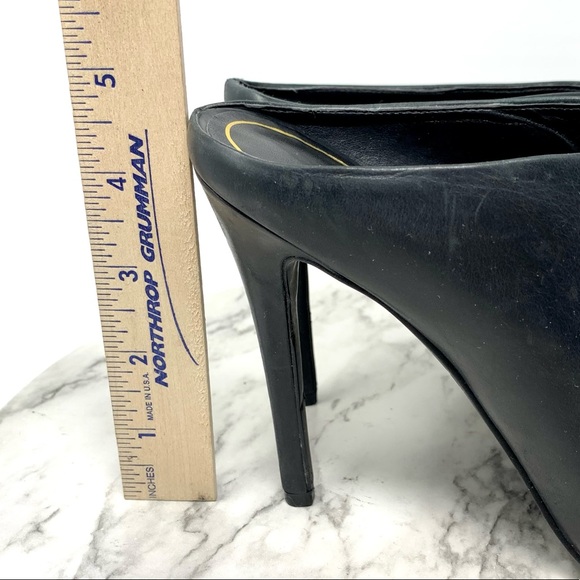 Enzo Angiolini Faxon Pointed Toe Leather Mules 7.5 Minimalist Edgy Classic Chic - Picture 11 of 12